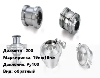 Клапан нержавеющий 200 19нж19нж Ру100 обратный
